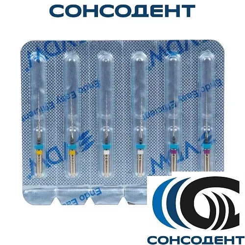 Mtwo NiTi ассорти №10.04, №15.05, №20.06 L21 WP16 (6 шт) VDW, V040230021456
