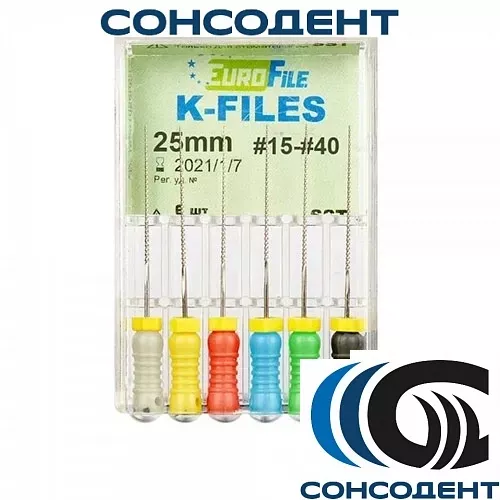 K-Files 25мм №15-40 (6 шт) Eurofile