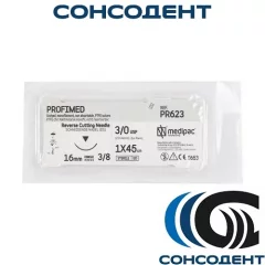 Profimed / Профимед PR623, нить 3/0 (L=45см, 16мм, обратно-режущая) Medipac, PR623