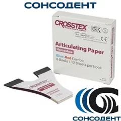 Артикуляционная бумага Красно-Голубая (6х12шт,89мкм) CROSSTEX, TPH