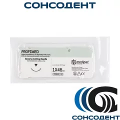 Profimed / Профимед PR631, нить 5/0 (L=45см, 19мм, обратно-режущая) Medipac, PR631